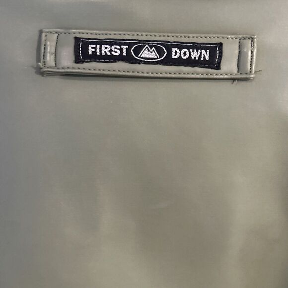 FIRST DOWN PVC Casting Leather Snow Jacket Size XL Rare Vintage Green - Picture 9 of 11